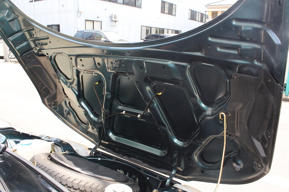 ついでにボンネットフードの裏側です。なんでこんなにキレイなの〜！