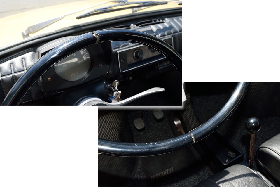 既にお気づきだと思いますが、ハンドルの上下に割れがあります。エボナイト素材は経年で痩せてきてしまうので仕方ないところでしょうか。もちろん補修は可能ですので、ご希望でしたらお申し付けくださいませ～！