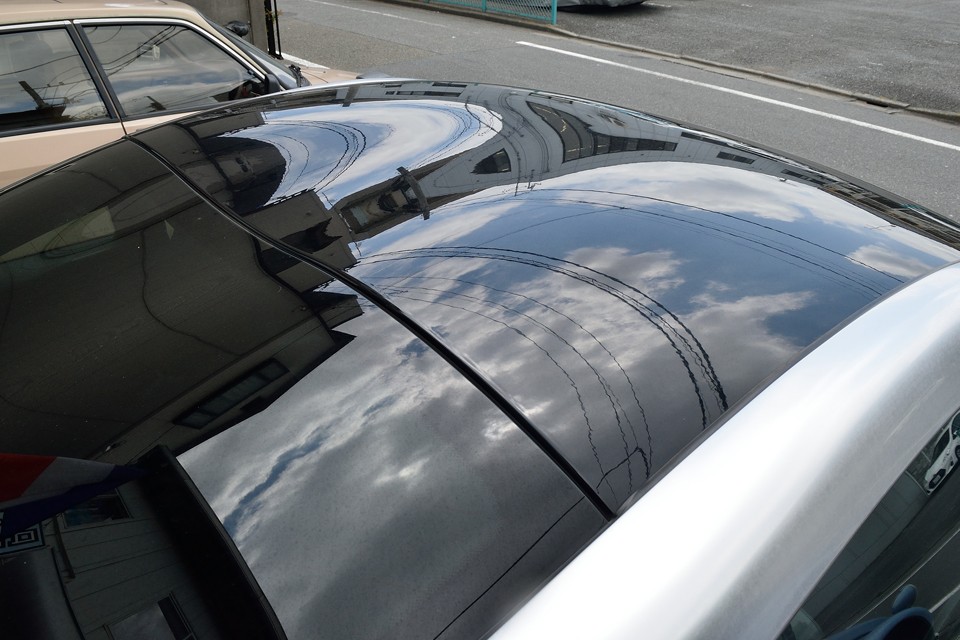 そして極め付きはこのダブルバブルルーフ！「風」を形にしたらこうなったと言っていいほどの美しい曲面！明らかにコストより美しさを優先した結果ではないかと・・・。