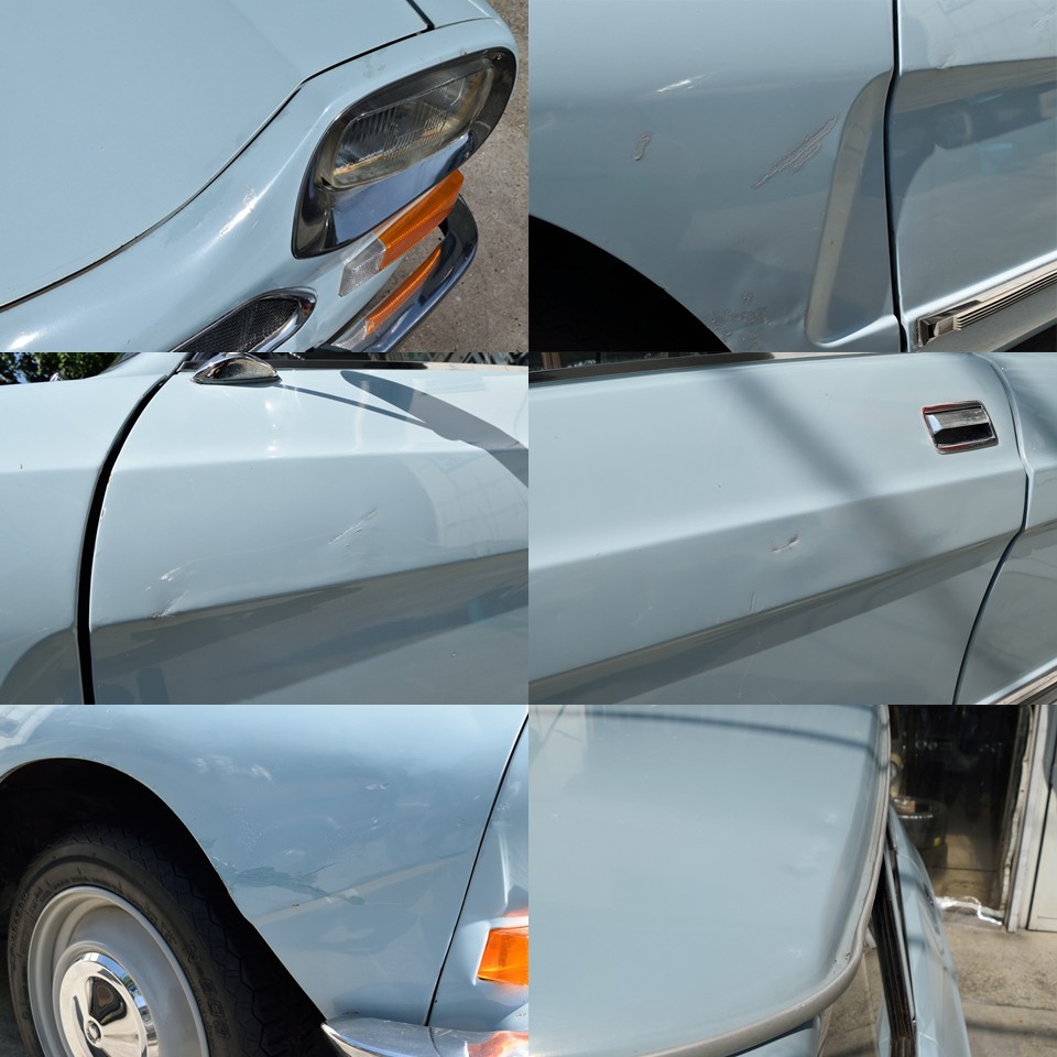 それではキズのカミングアウトを・・・目につくものをいくつか撮りましたが、他にもまだ同様のものが数ヵ所あります。・・・にしても、タッチアップ塗料の色がバラバラ・・・フランス人、恐るべし（笑）