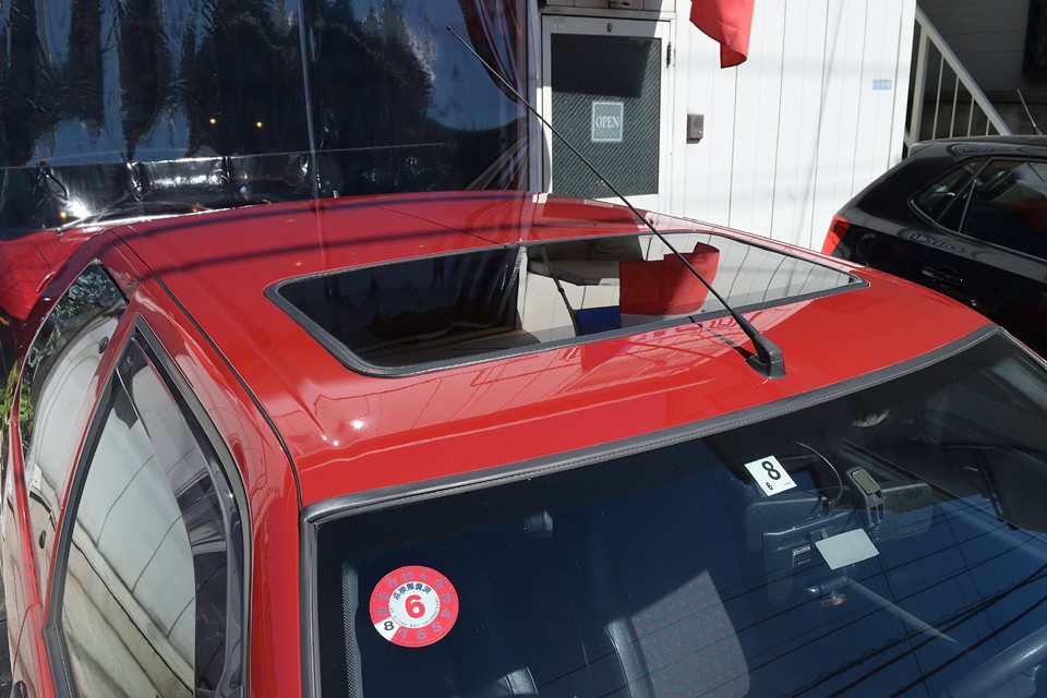 一番劣化しやすいルーフ塗装もこの通り！コーティングのおかげで、洗車時の水をはじくこと、はじくこと。拭き取りも楽々でした！